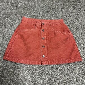 Free People Red Corduroy Mini Skirt 🏀